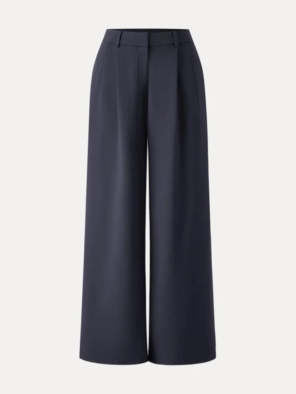 OGL Ponte Pants Pleated Wide Leg Navy Blue Size Large NEW